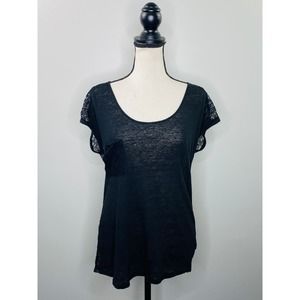 Patterson J Kincaid Sheer Lace and Knit Top Womens Small Casual Night Out Goth